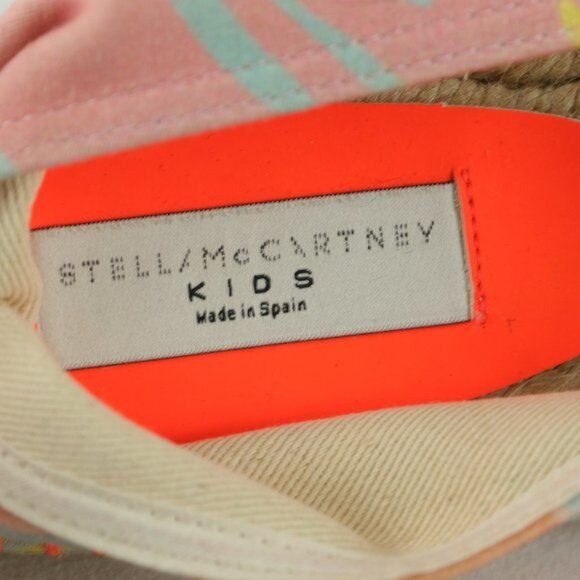 Stella McCartney Kids Size 38 Pink Orange Textile Slip On Flat Espadrilles - Picture 8 of 8